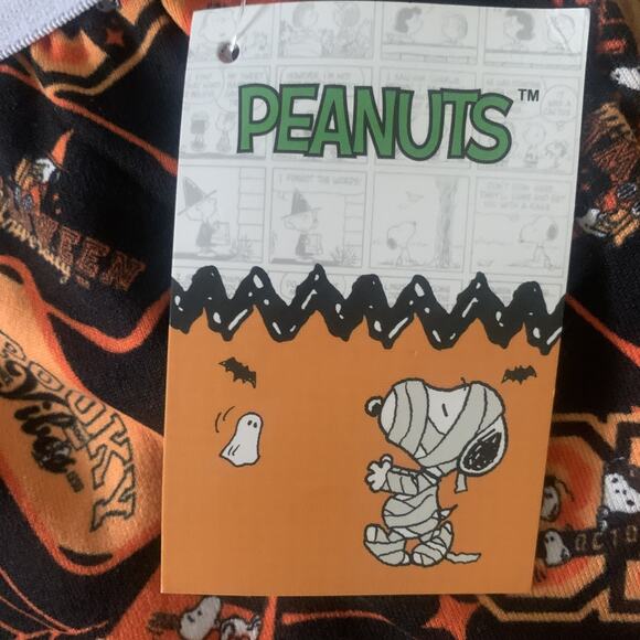 NWT PEANUTS MEN'S BLACK/ORANGE SPOOKY VIBES HALLOWEEN PAJAMA/LOUNGE PANTS LARGE - Picture 4 of 6